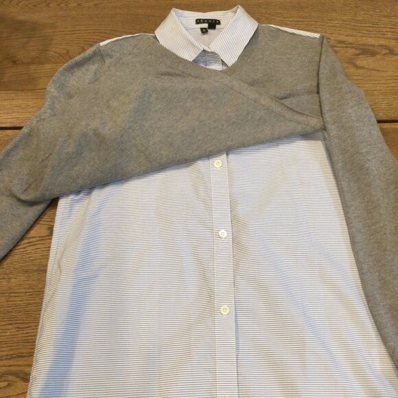 Theory 'Deverlyn' Cashmere/Cotton Layered Look Sweater - Picture 5 of 10